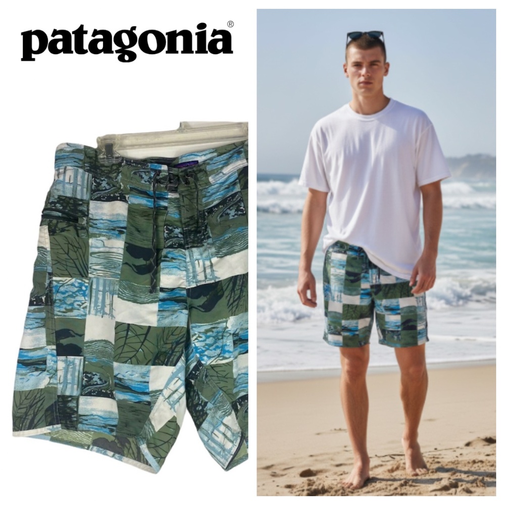 Patagonia Mens 38 Large XL Swim Trunks Board Shorts Fishing Outdoors
